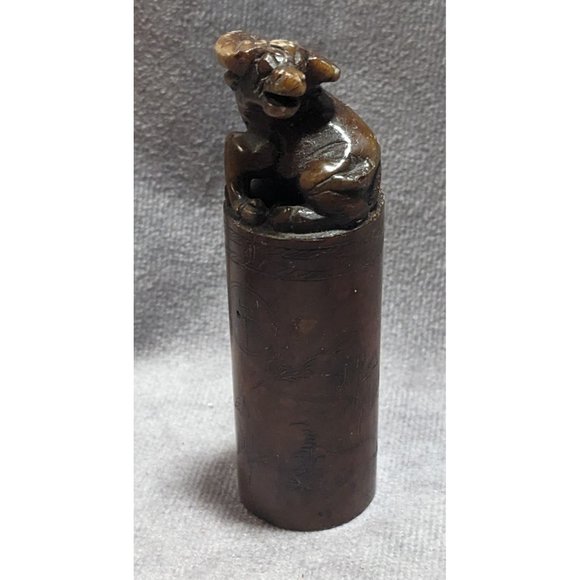 Vintage Chinese Bull Carved Stone Chop/Stamp - Picture 8 of 12